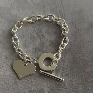 Chic Silver Heart Charm Bracelet